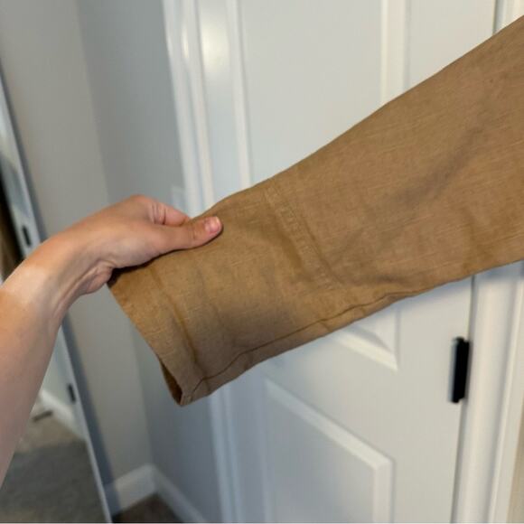 Chico’s Tan Neutral Cotton Linen Long Line Jacket 1 S/M - Picture 12 of 13